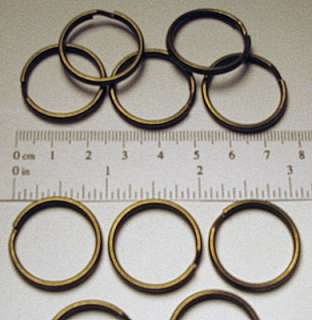50 KEY RINGS ~25mm 1 Split Ring ~ANTIQUE BRASS  