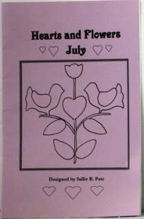 HEARTS and FLOWERS Quilt Block JULY Quakertown 2002  