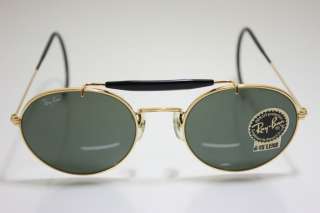 Rayban B&L Round Outdoorsman NOS 52mm Arista G15 with Extremely Rare 