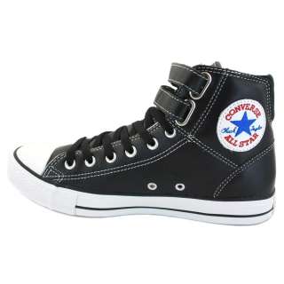 Converse All Star 2Stripe Leather Hi Top Trainers Black White  