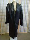 53872 Black LONG Ladies Leather Coat Jacket Size 6