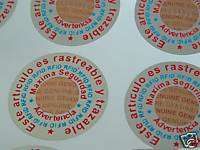 RFID Hologram Security Labels Spanish language stickers  