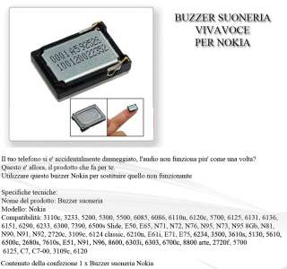 Suoneria Vivavoce Buzzer Nokia 5230, 5300, 5320, 5500  