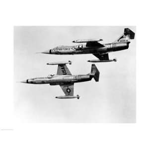 Two fighter planes in flight, F 104C Starfighter, Tactical Air Command 
