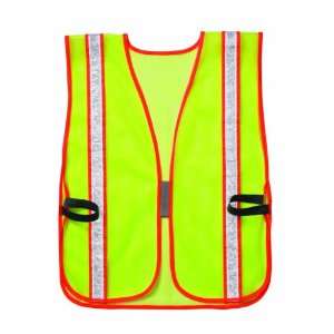 Custom Leathercraft SV06 1 Inch Striped Safety Vest, Lime