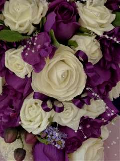 WEDDING FLOWERS BRIDESMAID HAND BAG IN CADBURYS PURPLE  