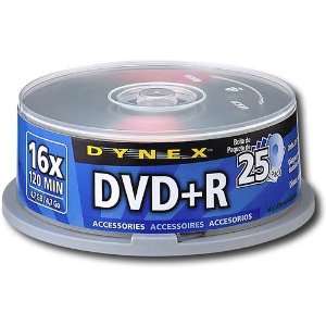  Dynex 25 Pack 16x DVD R Disc Spindle Electronics