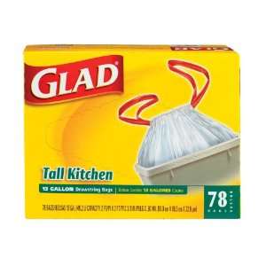  Glad 13 Gal Tall Kitchen Trash Bags with Drawstring   4 