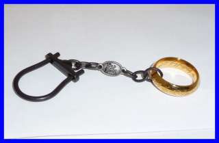 LOTR Lord Rings KEYRING with THE ONE RING 24kt Gold Plated OFFICIAL 