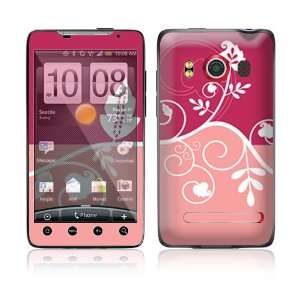 Pink Abstract Flower Protective Skin Cover Decal Sticker for HTC Evo 