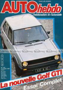   AUTO HEBDO N°339 GOLF GTi 1800, RENE ARNOUX 1982
