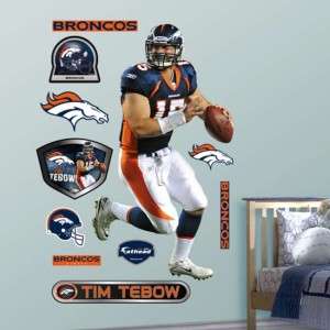 Tim Tebow Denver Broncos NFL Fathead Wall Graphic, NEW  