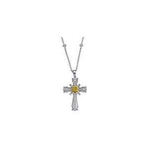  Peter Lam Natural Diamond Cross Necklace in 18K Two Tone 