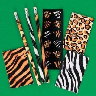   of 12 Acrylic Animal Print Rings Jungle Party Favors