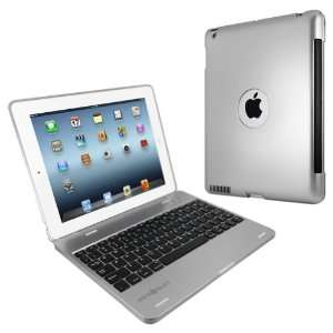  Brushed Bluetooth Keyboard Case Cover with Black Keys for iPad 