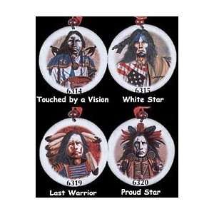  Native American and Chili Pepper Christmas Ornament Round 