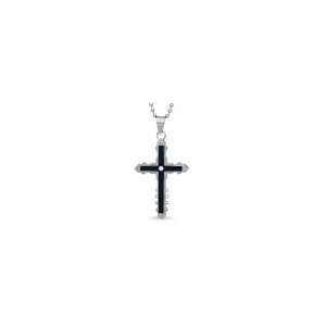   Stainless Steel Cross Pendant with Diamond Accent pendants Jewelry