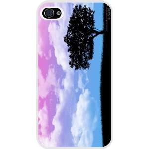  Rikki KnightTM Tree Silhouette on Pink Blue Sky Design White 