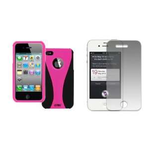  EMPIRE Apple iPhone 4 / 4S Hot Pink & Black Duo Shield 