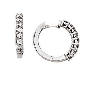  14K White Gold 3/4 ct. Diamond Huggie Earrings Katarina Jewelry