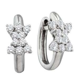  14K White Gold 1/2 ct. Diamond Huggie Earrings Katarina Jewelry