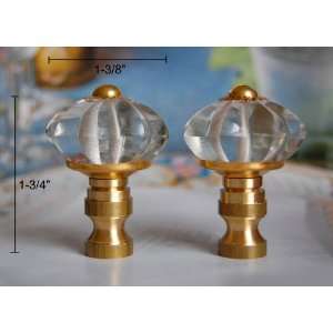   Clear Hand Made Cut Glass Crystal Lamp Shade Finials 