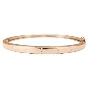   18k Rose Gold Over Sterling Silver 0.05 cttw Diamond Bangle Jewelry