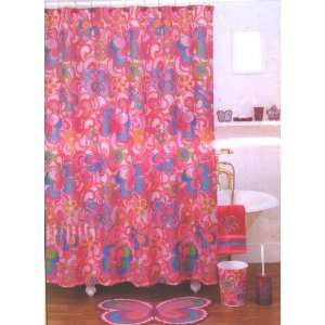   By Flutterby Butterfly Printed Fabric Shower Curtain