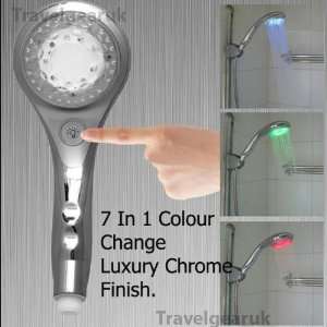 Colour Changing Luxury Shower Head 7 in 1 Colours With Disco Effect 