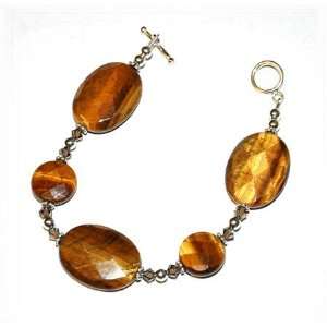   Silver and Faceted Tiger Eye Bracelet by SilverChicks Jewelry
