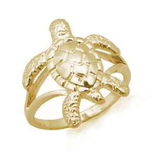  14K Yellow Gold Open Turtle Ring, Size 7.5 Honolulu 