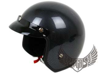 Carbon Fiber 70 Motorcycle Vespa Helmet w/ Goggle XL  