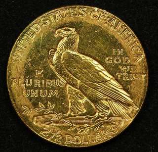 1908 P Indian Head Quarter Eagle $2.50 2 1/2 Dollar Gold Coin Free 