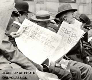 1912 TITANIC SHIP SINKS NEWSPAPER HEADLINES PHOTO NY  