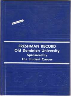 OLD DOMINION UNIVERSITY CLASS OF 1982 FRESHMAN YEARBOOK, NORFOLK, VA