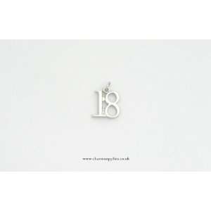 Number 18 Charm   Silver Plated   18th Birthday