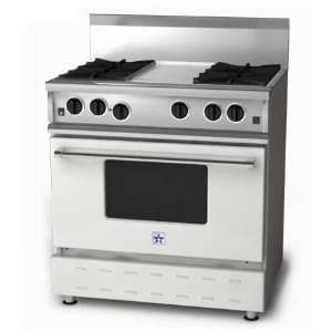   Range RNB 36 Inch Propane Gas Range With Griddle   Stainless Steel