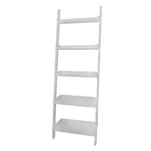 White 5 tier Leaning Ladder Book Shelf 