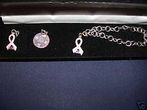 Dillards 2005 Cancer Charm Bracelet with 3 charms/box  