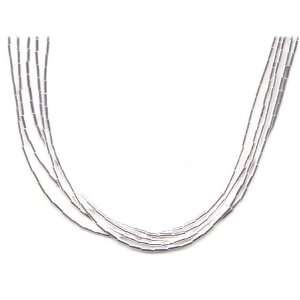 5 Strand 30 Inch Sterling Liquid Silver Necklace Jewelry