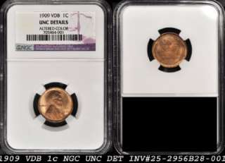 1909 VDB CENT 1c NGC UNC DET 001BX10OE 25 D  