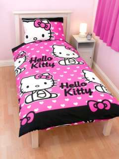 Hello Kitty Hearts Rotary Single Bed Duvet Quilt Doona Cover Set 