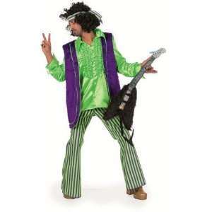  60s 70s Jimi Hendrix 3pc Mens Fancy Dress Costume   X 