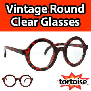 Round Clear Sunglasses Plastic Wayfarer Nerd Glasses Spectacles 