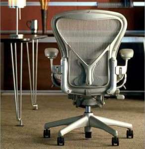 Herman Miller Aeron Chair Zinc Posture Fit B Hard Floor  
