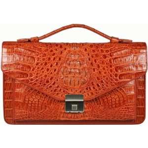  Genuine Alligator Leather Mans Handbag / Gun Bag Tan 