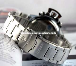 Mens Analog Digital Led Date Stainless Steel Watch New  