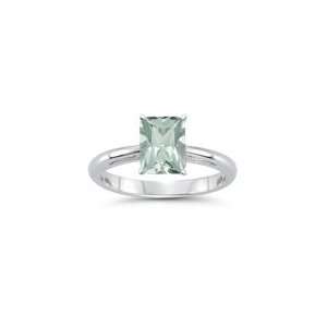    3.72 Cts Green Amethyst Solitaire Ring in Platinum 9.0 Jewelry