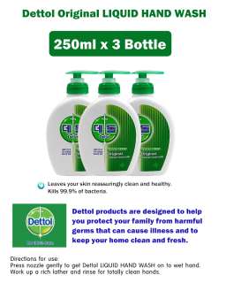 Dettol Original Liquid Hand Wash Antibacterial Soap 3ea  