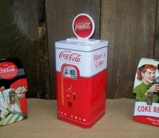   Coca Cola Embossed Tin Metal Bank Vintage Style Coke Vending Machine
